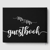 Moderne handgeschreven Mr. en Mr. Wedding Guestboo Gastenboek (Achterkant)