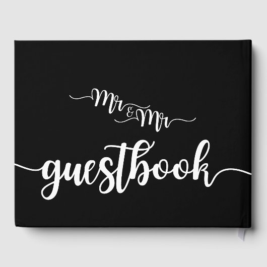 Moderne handgeschreven Mr. en Mr. Wedding Guestboo Gastenboek (Achterkant)