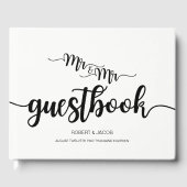 Moderne handgeschreven Mr. en Mr. Wedding Guestboo Gastenboek (Voorkant)