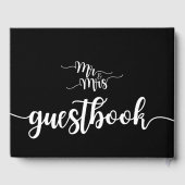 Moderne handgeschreven Mr. en Mrs Wedding Guestboo Gastenboek (Achterkant)