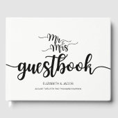 Moderne handgeschreven Mr. en Mrs Wedding Guestboo Gastenboek (Voorkant)