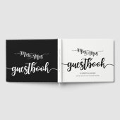 Moderne handgeschreven Mrs en Mrs Wedding Guestboo Gastenboek (Volledig)