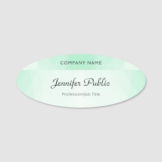 Moderne handgeschreven Munt Groene Sjabloon van he Naamplaatje (Voorkant)