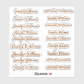 Moderne handgeschreven naam (18 stijlen) - Brons Sticker (Vel)