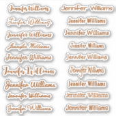 Moderne handgeschreven naam (18 stijlen) - Brons Sticker (Voorkant)