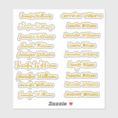 Moderne handgeschreven naam (18 stijlen) - Goud Sticker (Vel)