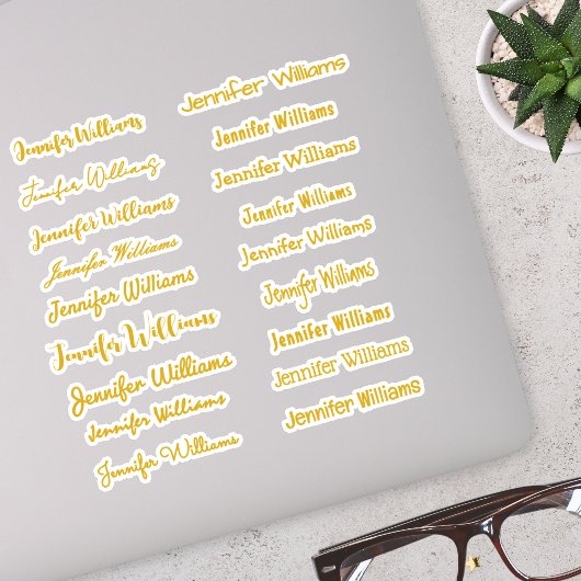 Moderne handgeschreven naam (18 stijlen) - Goud Sticker