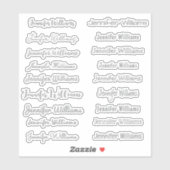 Moderne handgeschreven naam (18 stijlen) - Zilver Sticker (Vel)