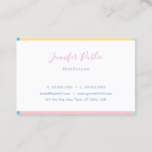 Moderne handgeschreven naam Eenvoudige Sjabloon Tr Visitekaartje (Achterkant)