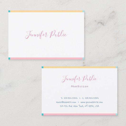 Moderne handgeschreven naam Eenvoudige Sjabloon Tr Visitekaartje (Voorkant / Achterkant)