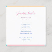 Moderne handgeschreven naam Eenvoudige Sjabloon Vierkante Visitekaartje (Achterkant)