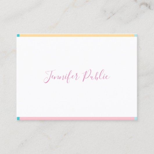  moderne handgeschreven naam eenvoudige Sjabloon Visitekaartje (Voorkant)