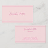 Moderne handgeschreven naam Elegant Roze Trendy Sc Visitekaartje (Voorkant / Achterkant)