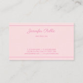 Moderne handgeschreven naam Elegant Roze Trendy Sc Visitekaartje (Achterkant)