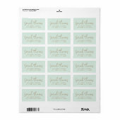 Moderne handgeschreven naam licht mint retour adre etiket (Full Sheet)