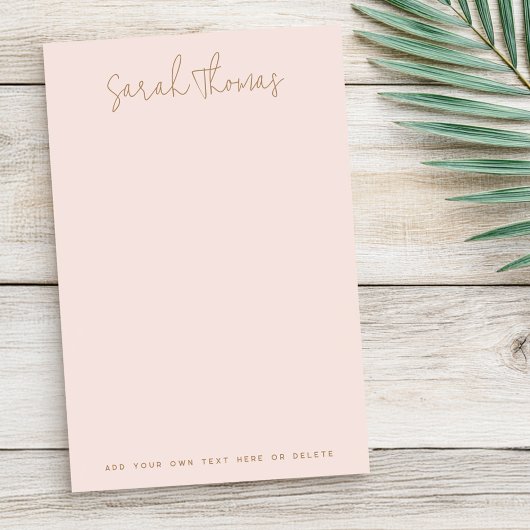 Moderne handgeschreven naam licht roze rood post-it® notes