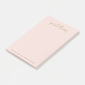 Moderne handgeschreven naam licht roze rood post-it® notes (Schuin)