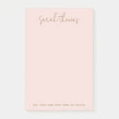 Moderne handgeschreven naam licht roze rood post-it® notes (Voorkant)