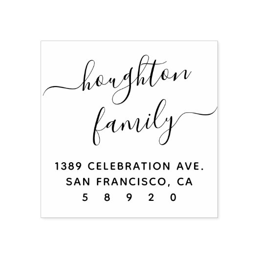 Moderne handgeschreven naam retouradres rubberstempel (Afrduk)