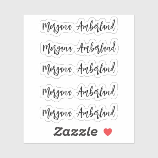 Moderne handgeschreven naam sticker (Vel)