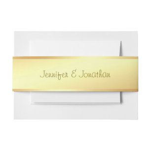 Moderne handgeschreven naam Tekst Gold Kijk Sjablo Uitnodigingen Wikkel