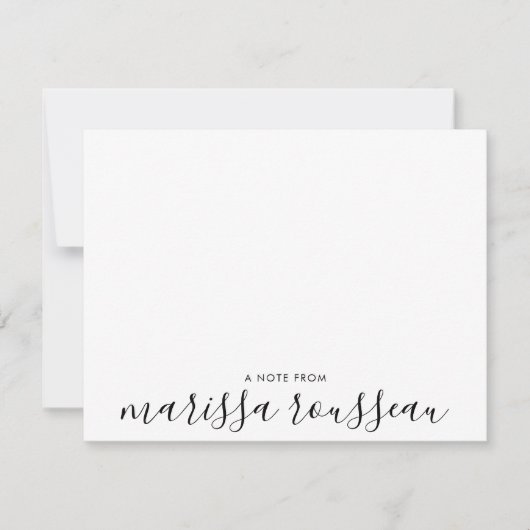 moderne handgeschreven notitie van scriptnaam notitiekaartje (Voorkant)