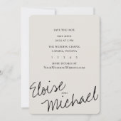 Moderne handgeschreven overlay foto save the date kaart (Voorkant)