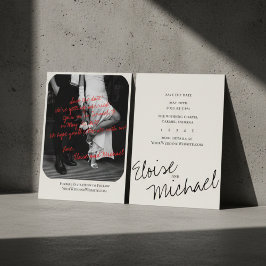 Moderne handgeschreven overlay foto save the date kaart