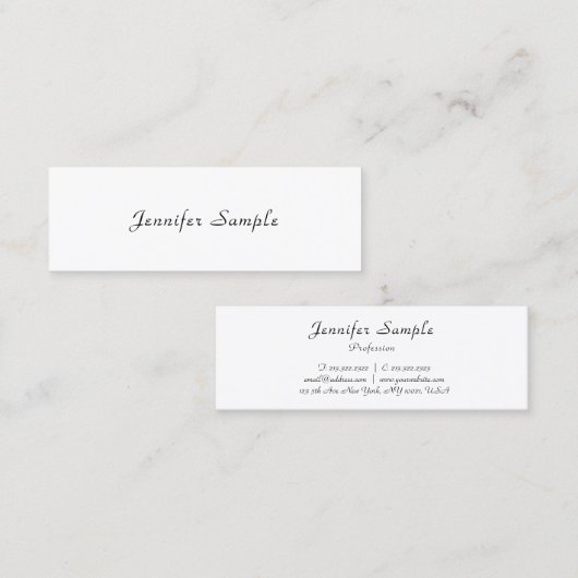 Moderne, handgeschreven professionele Sjabloon Mini Visitekaartje (Voorkant / Achterkant)