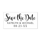 Moderne handgeschreven Save the Date-huwelijk Rubberstempel (Afrduk)