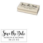 Moderne handgeschreven Save the Date-huwelijk Rubberstempel (Gestempeld)