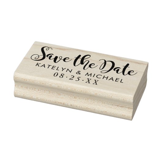 Moderne handgeschreven Save the Date-huwelijk Rubberstempel (Stempel)