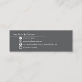 Moderne handgeschreven script afstudeernaamkaart mini visitekaartje (Achterkant)