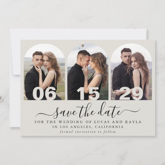 Moderne Handgeschreven Script Arch Photo Sla de da Kaart (Voorkant)