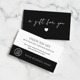 Moderne handgeschreven script cadeaubon kortingskaartje
