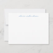 Moderne handgeschreven script chic Light Baby Blue Notitiekaartje (Voorkant)