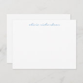 Moderne handgeschreven script chic Light Baby Blue Notitiekaartje (Voorkant / Achterkant)