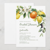 Moderne handgeschreven script citrus bruiloftsfees kaart (Voorkant / Achterkant)