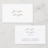 Moderne handgeschreven script dat uniek papier ops visitekaartje (Voorkant / Achterkant)