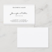 Moderne handgeschreven script elegant eenvoudig pl visitekaartje (Voorkant / Achterkant)