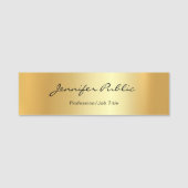 Moderne handgeschreven script elegant Gold Sjabloo Naamplaatje (Voorkant)