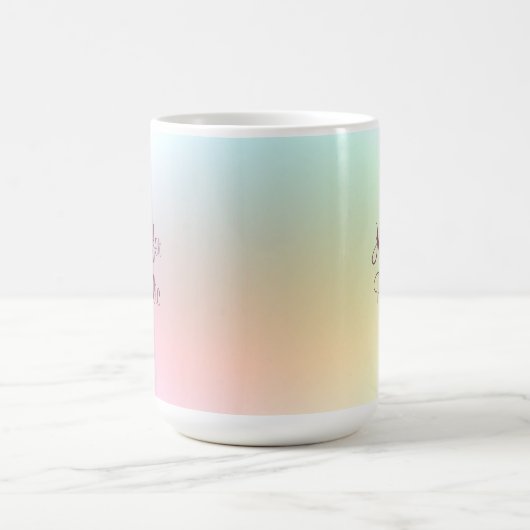 Moderne handgeschreven script elegant kleurrijke r koffiemok (Center)