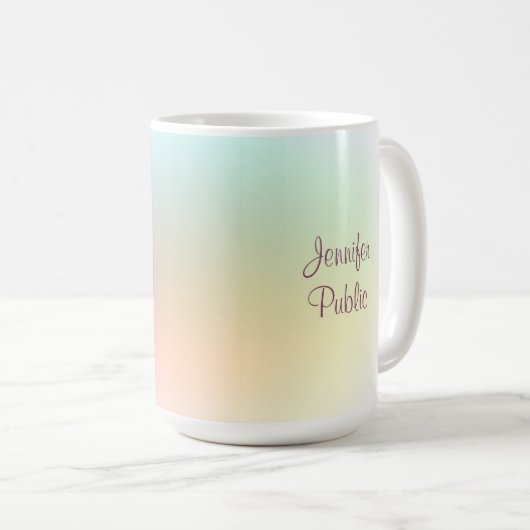 Moderne handgeschreven script elegant kleurrijke r koffiemok (Voorkant rechts)