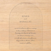 Moderne handgeschreven script Elegante trouwdag Acryl Uitnodigingen (Voorkant)