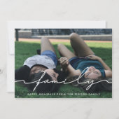 Moderne handgeschreven script familie foto feestdagenkaart (Voorkant)