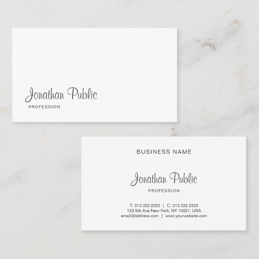 Moderne handgeschreven script, flexibel, stijlvol visitekaartje (Voorkant / Achterkant)