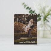 Moderne handgeschreven script foto-bruiloft aankondigingskaart (Staand voorkant)