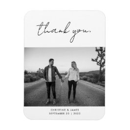 Moderne handgeschreven script foto bruiloft Bedank Magneet