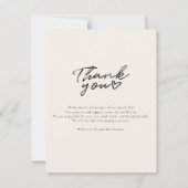 Moderne handgeschreven script foto bruiloft Bedank Notitiekaartje (Achterkant)