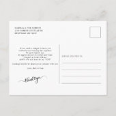 Moderne handgeschreven script foto dank je briefkaart (Achterkant)